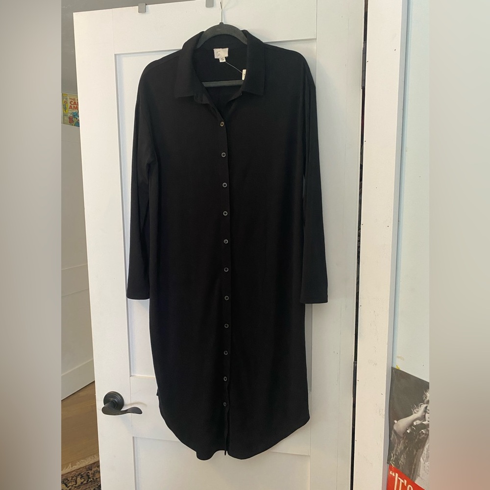 NWT ANTHROPOLOGIE Black, long sleeved dress. Size Small